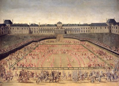 Carousel given for Louis XIV in the Court of the Palace of the Tuileries by French School